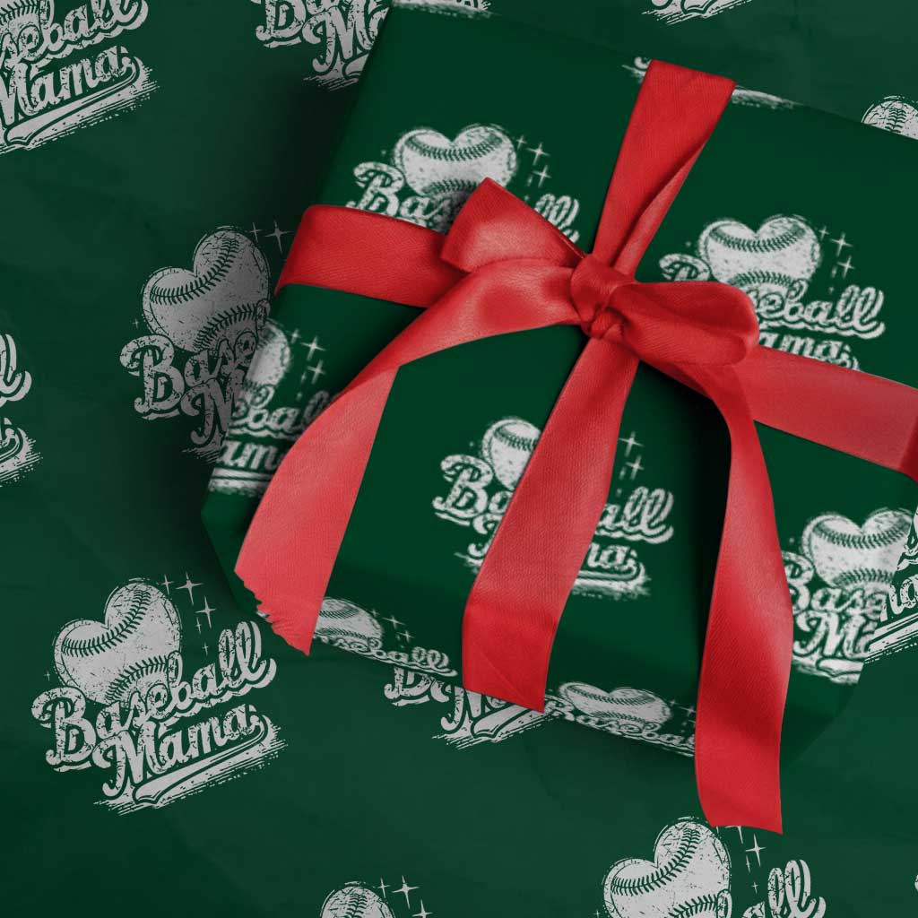 Baseball Mama Wrapping Paper Roll Baseball Season Mom Raising Ballers