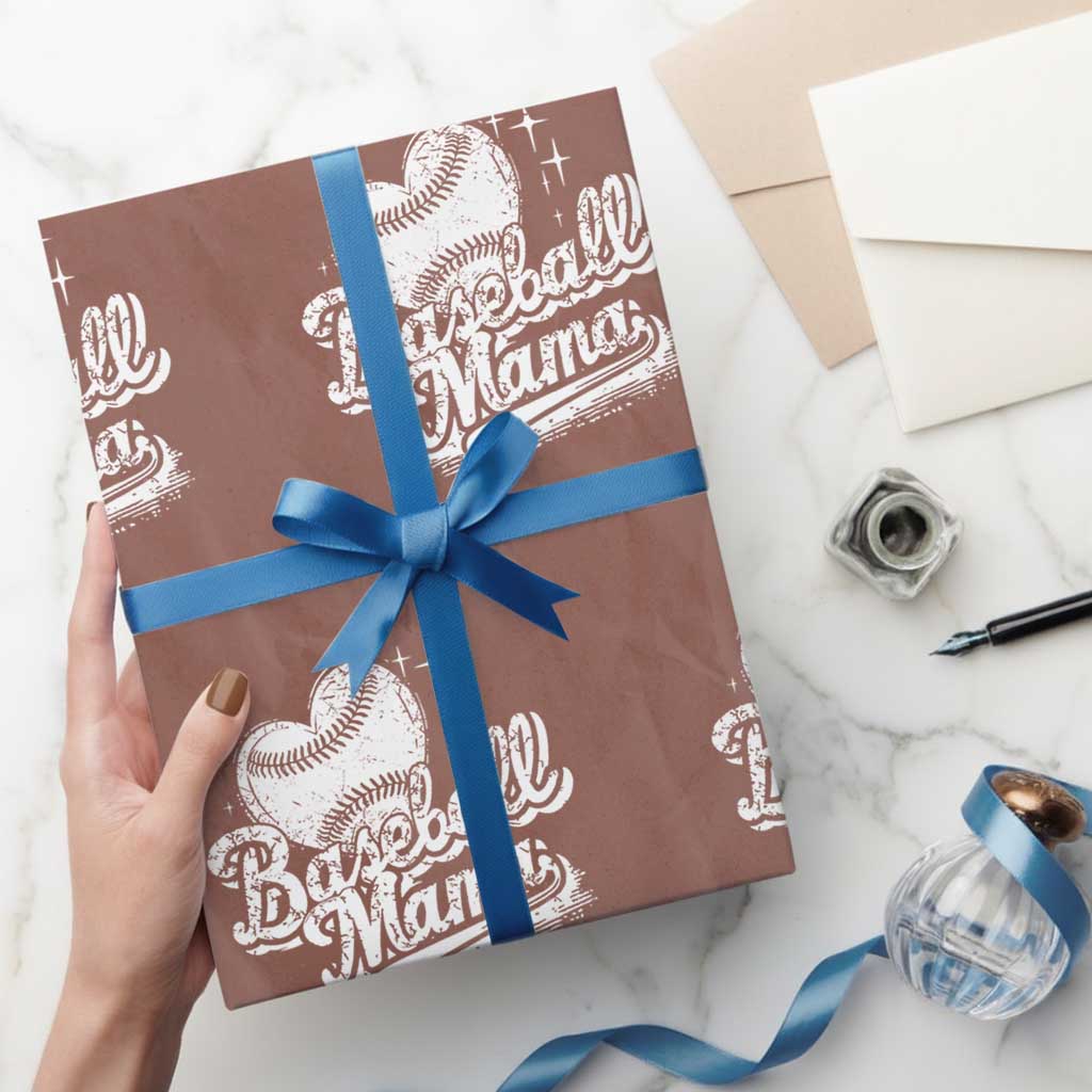 Baseball Mama Wrapping Paper Roll Baseball Season Mom Raising Ballers