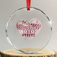 Baseball Mom Crystal Glass Ornament Baseball Mama Life Game Day Vintage Heart
