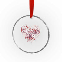 Baseball Mom Crystal Glass Ornament Baseball Mama Life Game Day Vintage Heart