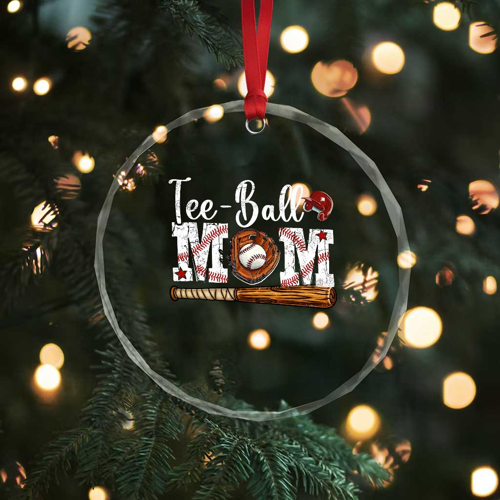 Baseball Mom Crystal Glass Ornament Tee Ball Mama Funny Mother's Day