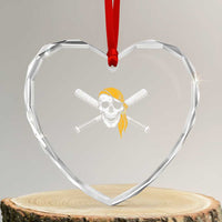 Baseball Pirate Skull Heart Crystal Glass Ornament Retro Vintage Cross Baseball Bats