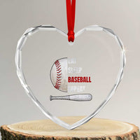 Baseball Player Heart Crystal Glass Ornament Retro Funny Eat Sleep Baseball Repeat
