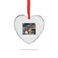 Baseball Raccoon Literally Just a Bleacher Creature Heart Crystal Glass Ornament Funny Trash Panda Drinking Iced Coffee Ballfield