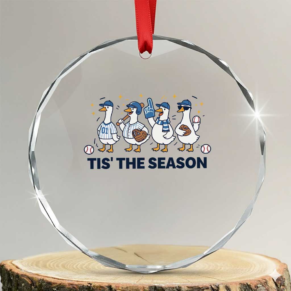 Baseball Silly Goose Crystal Glass Ornament Funny Tis The Season Baseball Mom