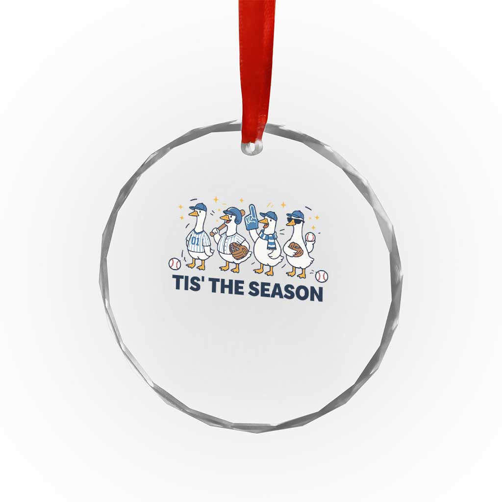 Baseball Silly Goose Crystal Glass Ornament Funny Tis The Season Baseball Mom