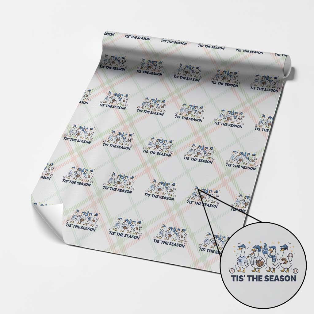 Baseball Silly Goose Wrapping Paper Roll Funny Tis The Season Baseball Mom