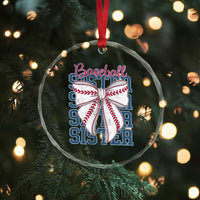 Baseball Sister Crystal Glass Ornament Coquette Bow Biggest Fan Sport Lovers Girl