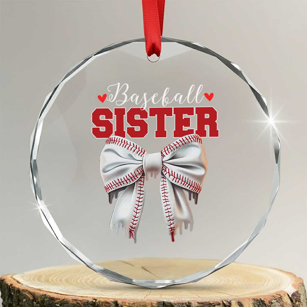 Baseball Sister Crystal Glass Ornament Soft Ball Game Day Dripping Ice Cream Coquette Bow TS02
