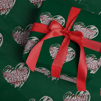 Baseball Sister Wrapping Paper Roll Vintage Baseball Heart Game Day