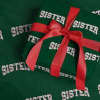 Baseball Sister Wrapping Paper Roll Retro Varsity Baseball Season Family