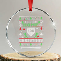 Baseball Ugly Christmas Crystal Glass Ornament I'll Be Home For Xmas - Wonder Print Shop