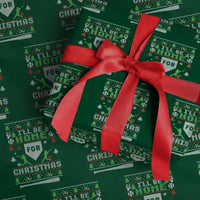 Baseball Ugly Christmas Wrapping Paper Roll I'll Be Home For Xmas - Wonder Print Shop