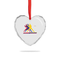 Baseball Venezuela Sport Fan Venezuelan Flag Batter Player Heart Crystal Glass Ornament