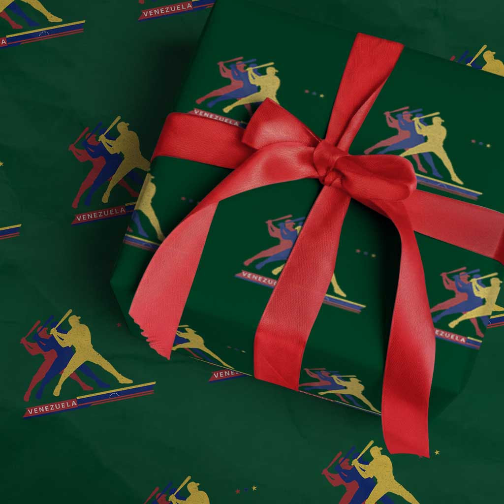 Baseball Venezuela Sport Fan Venezuelan Flag Batter Player Wrapping Paper Roll
