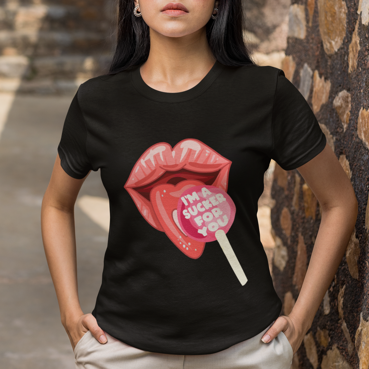 Valentine's Day T Shirt I'm A Sucker For You Candy Pop Lollipop - Wonder Print Shop
