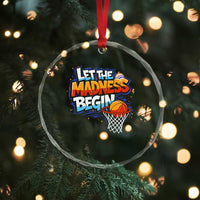 Basketball Bracket Crystal Glass Ornament Funny Let the Madness Begin Sporty Basketball Players Lovers