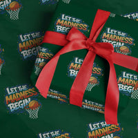 Basketball Bracket Wrapping Paper Roll Funny Let the Madness Begin Sporty Basketball Players Lovers