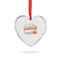 Basketball Bracket Heart Crystal Glass Ornament Funny Let the Madness Begin Sporty Basketball Players Lovers