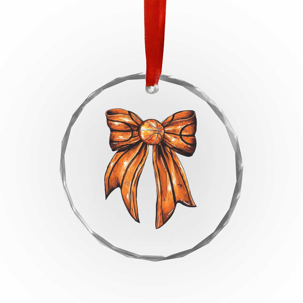 Basketball Coquette Bow Crystal Glass Ornament Game Day TS10