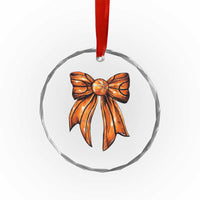 Basketball Coquette Bow Crystal Glass Ornament Game Day TS10