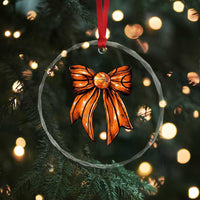 Basketball Coquette Bow Crystal Glass Ornament Game Day TS10