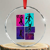 Basketball Girls Crystal Glass Ornament Retro Neon Girl Dunk Hoop Sports TS10
