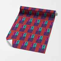 Basketball Girls Wrapping Paper Roll Retro Neon Girl Dunk Hoop Sports - Wonder Print Shop