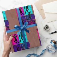 Basketball Girls Wrapping Paper Roll Retro Neon Girl Dunk Hoop Sports - Wonder Print Shop