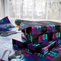 Basketball Girls Wrapping Paper Roll Retro Neon Girl Dunk Hoop Sports - Wonder Print Shop