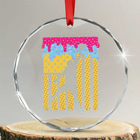 Basketball Ice Cream Drip American Flag Youth Players Crystal Glass Ornament