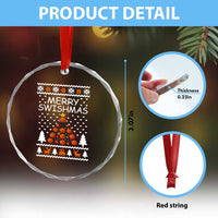 Basketball Merry Swishmas Crystal Glass Ornament Xmas Tree Sports TS12