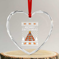Basketball Merry Swishmas Heart Crystal Glass Ornament Xmas Tree Sports - Wonder Print Shop