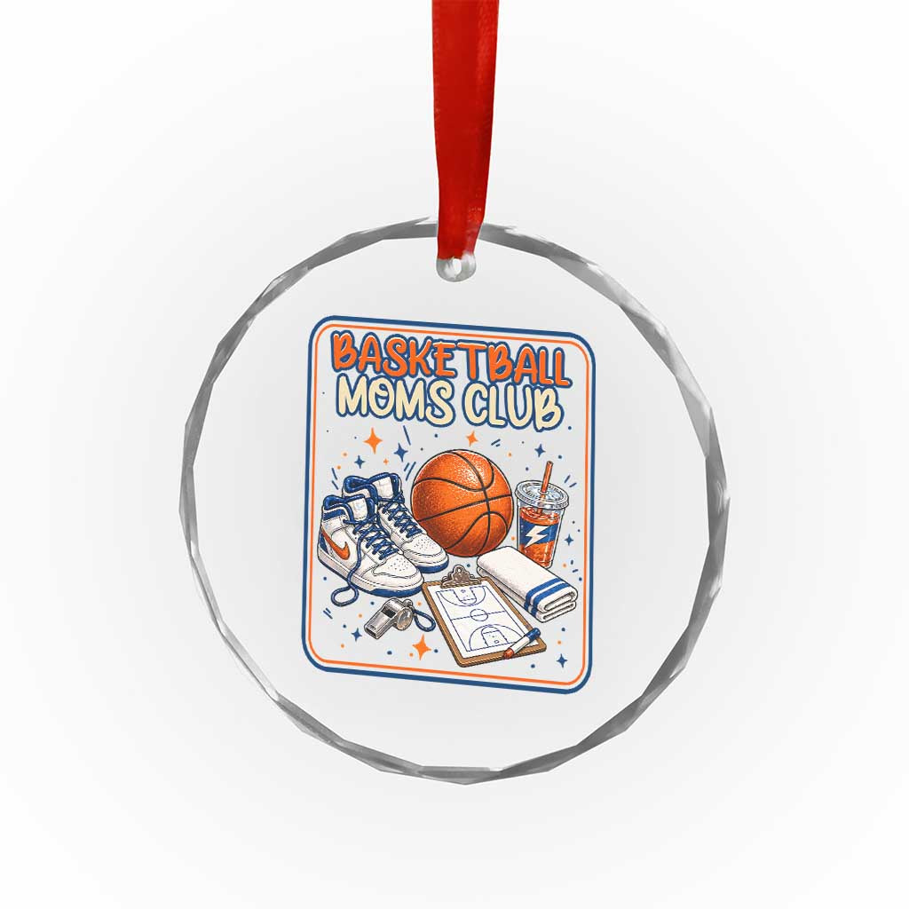 Basketball Moms Club Crystal Glass Ornament Funny Mother’s Day Gift