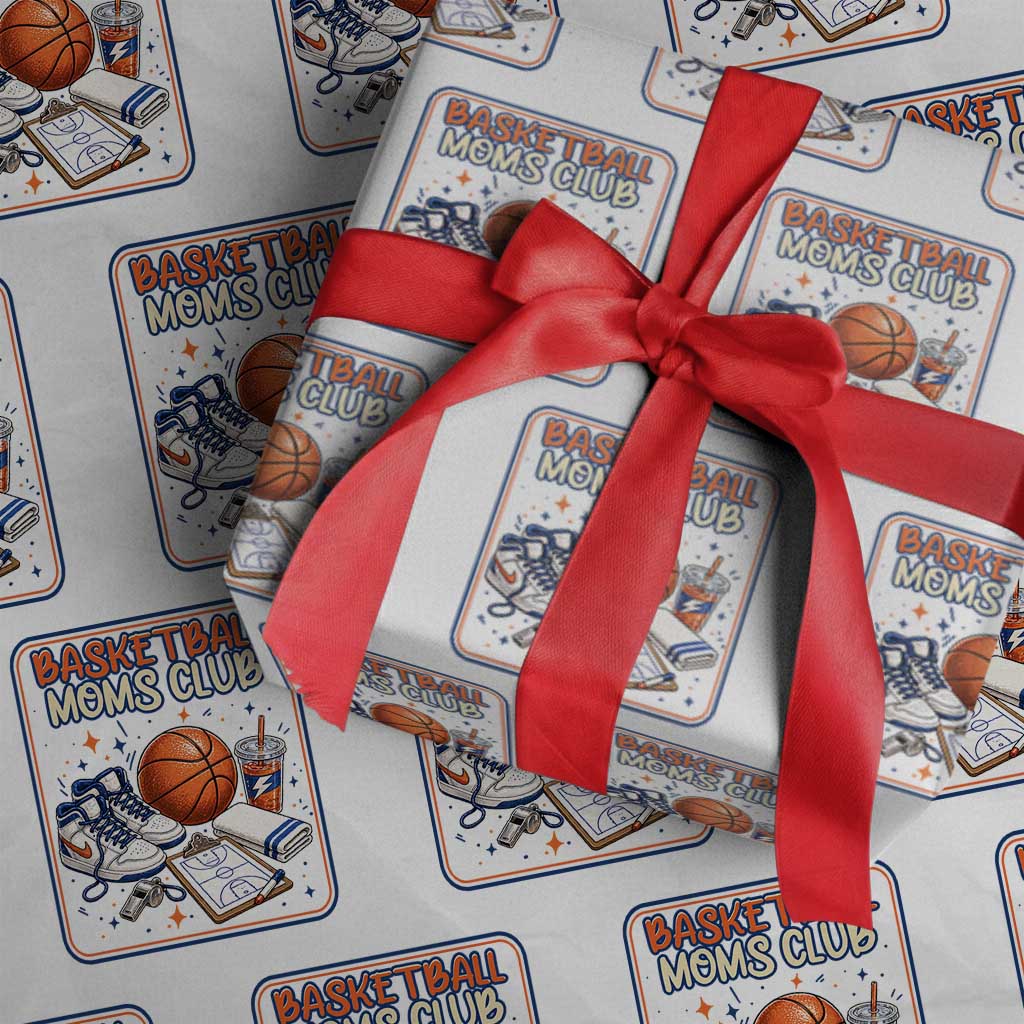 Basketball Moms Club Wrapping Paper Roll Funny Mother’s Day Gift
