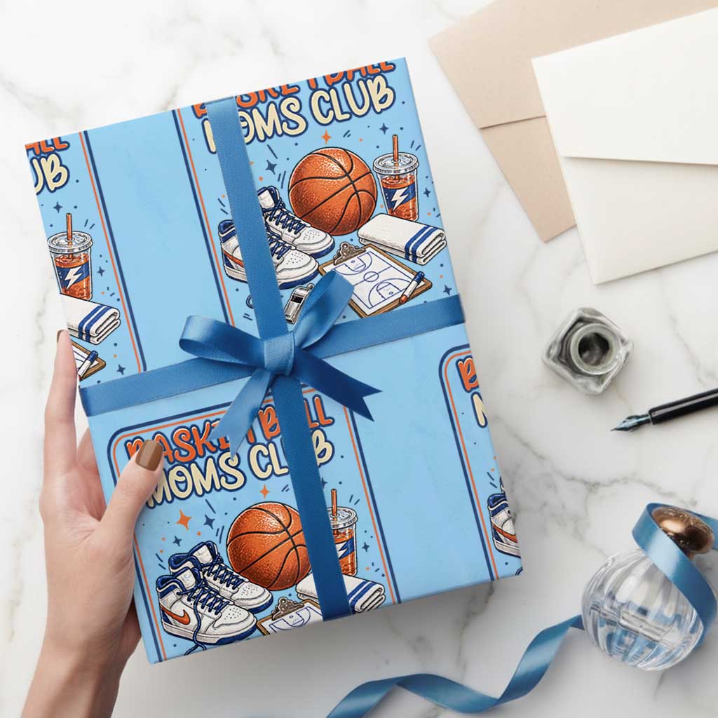 Basketball Moms Club Wrapping Paper Roll Funny Mother’s Day Gift