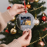 Basketball Raccoon I Live Here Now Crystal Glass Ornament Funny Trash Panda Drinking Iced Coffee Basketball Court