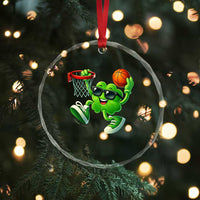 Basketball St Patricks Day Crystal Glass Ornament Cute Irish Shamrock Playing Basketball Player Team Boys