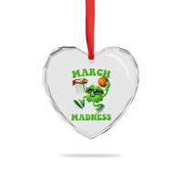 Basketball St Patricks Day Heart Crystal Glass Ornament Mad Madness Irish Shamrock Playing Basketball Player Team Boys