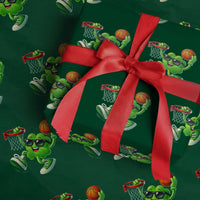 Basketball St Patricks Day Wrapping Paper Roll Cute Irish Shamrock Playing Basketball Player Team Boys