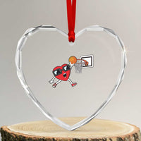 Basketball Valentines Heart Crystal Glass Ornament Cute Red Heart Playing Basketball Player Team Boys - Wonder Print Shop