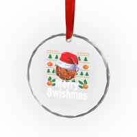 Basketball Xmas Crystal Glass Ornament Funny Merry Swishmas Sports TS12