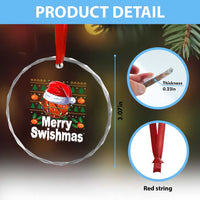Basketball Xmas Crystal Glass Ornament Funny Merry Swishmas Sports TS12