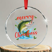 Bass Fish Christmas Crystal Glass Ornament Merry Chrisbass TS14
