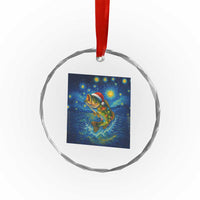 Bass Fish Christmas Crystal Glass Ornament Starry Night Fishing Van Gogh TS14