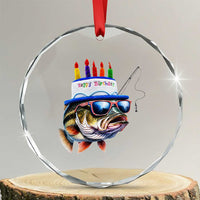 Bass Fishing Birthday Crystal Glass Ornament Fish Party Theme
