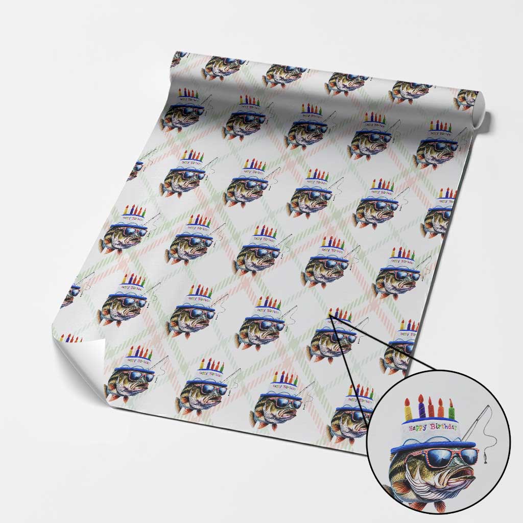 Bass Fishing Birthday Wrapping Paper Roll Fish Party Theme