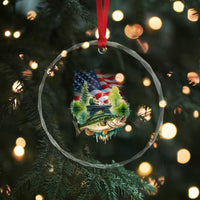 Bass Fishing Patriotic American Flag Crystal Glass Ornament - Wonder Print Shop