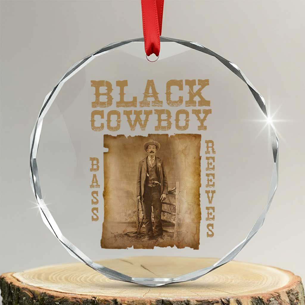 Bass Reeves Crystal Glass Ornament Black Cowboy Western Legend Vintage - Wonder Print Shop