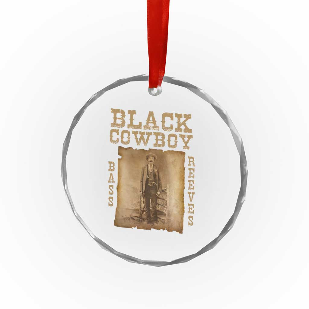 Bass Reeves Crystal Glass Ornament Black Cowboy Western Legend Vintage TS02